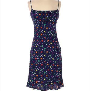 Staud Bellini Vegetable Printed Slip Dress Navy